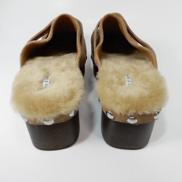 Rag & Bone Johannes Suede Shearling Tassel Clogs Size 40 10 Chunky NEW $475 - Picture 9 of 14